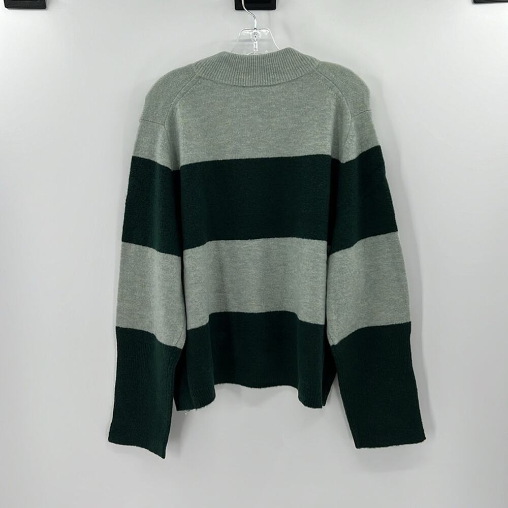 Whistles Stripe Button Neck Jumper Sweater - Green - XL - New with tags - Picture 8 of 9